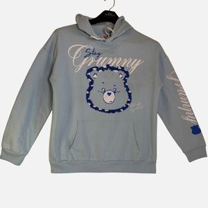 Care Bears Grumpy Bear Women's Hoodie Sweatshirt Chenille Applique Retro Style M